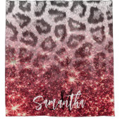 Roos Glitter en Leopard Print Douchegordijn (Voorkant)