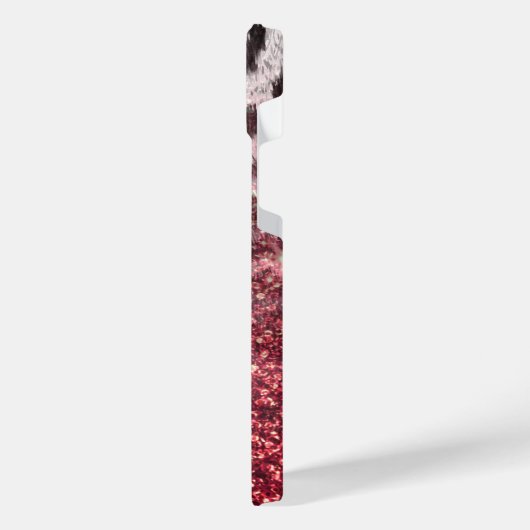 Roos Glitter en Leopard Print iPhone Hoesje (Linkerkant)