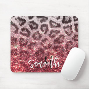 Roos Glitter en Leopard Print Muismat