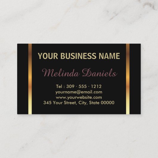 Roos Glitter en luipaarhuid - Haarstylist Visitekaartje (Achterkant)