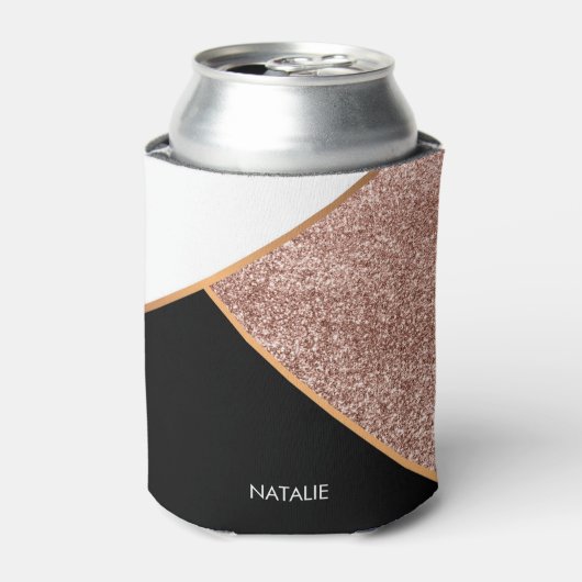 Roos Glitter Geometric Blikjeskoeler (Blikje Voorkant)