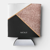 Roos Glitter Geometric Blikjeskoeler (Voorkant)
