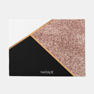 Roos Glitter Geometric Deurmat