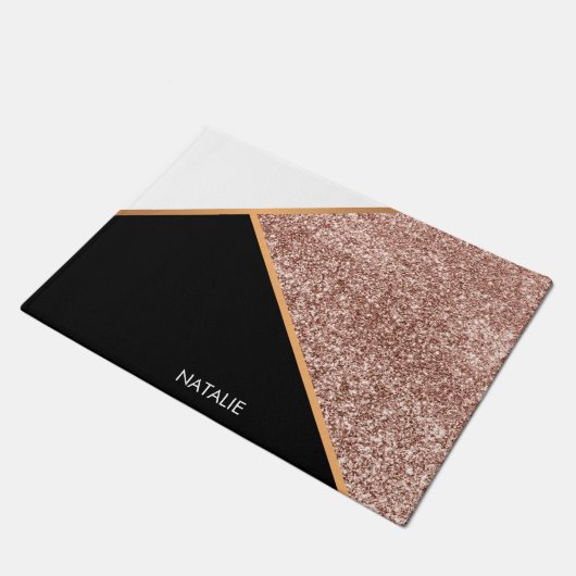 Roos Glitter Geometric Deurmat (Schuin)