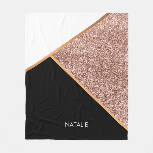 Roos Glitter Geometric Fleece Deken (Voorkant)