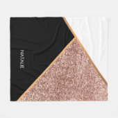 Roos Glitter Geometric Fleece Deken (Voorkant (Horizontaal))