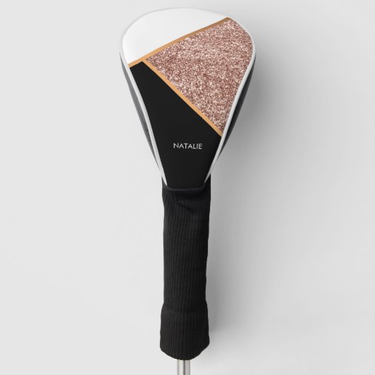 Roos Glitter Geometric Golfheadcover (Voorkant)