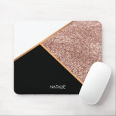 Roos Glitter Geometric Muismat (Met muis)