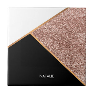 Roos Glitter Geometric Tegeltje