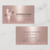 Roos Glitter Gold Glitter voor schoonmaakservice i Visitekaartje (Voorkant / Achterkant)