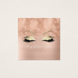 Roos Glitter Gold Lashes Makeup 1 Vierkante Visitekaartjes