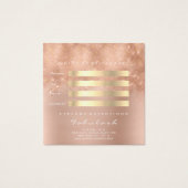 Roos Glitter Gold Lashes Makeup 1 Vierkante Visitekaartjes (Achterkant)