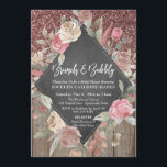 Roos Glitter Hout Bloemenkleuren Schoolbord Brunch Kaart<br><div class="desc">De achtergrond is bedekt met een afbeelding die een donker roze gouden glitteroppervlak combineert dat vervaagt in een ruwe houten schuurwand. Daaroverheen is een waterverf bloemenframe geplaatst met een diamantvormige overlay met schoolbordstructuur om uw details in te kaderen. "Brunch & Bruisend" is een grafisch element dat is weergegeven in een...</div>