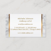 Roos Glitter Lips op Grijze en Witte Marmer Loyalt Klantenkaartje (Achterkant)