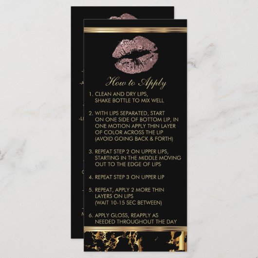 Roos Glitter Lipsense Senegence Instructies (Voorkant / Achterkant)