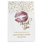 Roos Glitter Lipstick op wit - Dank u Medium Cadeauzakje (Voorkant)