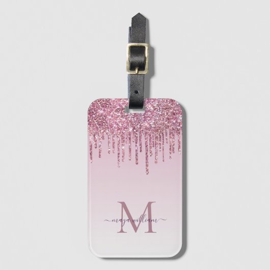 Roos Glitter maakt een persoonlijk monogram en een Bagagelabel (Voorkant (verticaal))