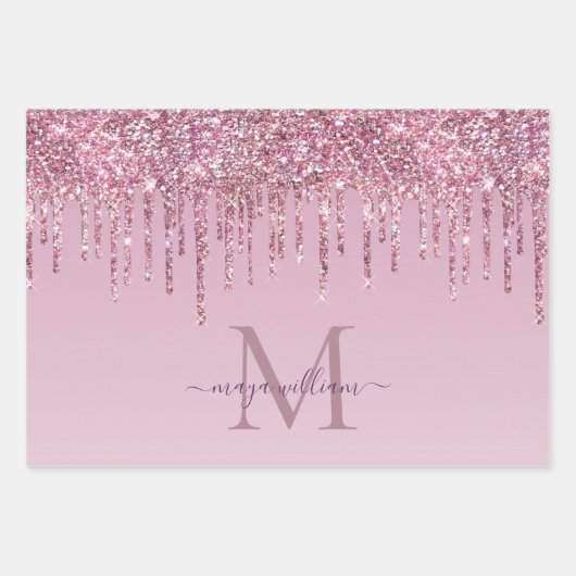 Roos Glitter maakt een persoonlijk monogram en een Inpakpapier Vel (Voorkant)