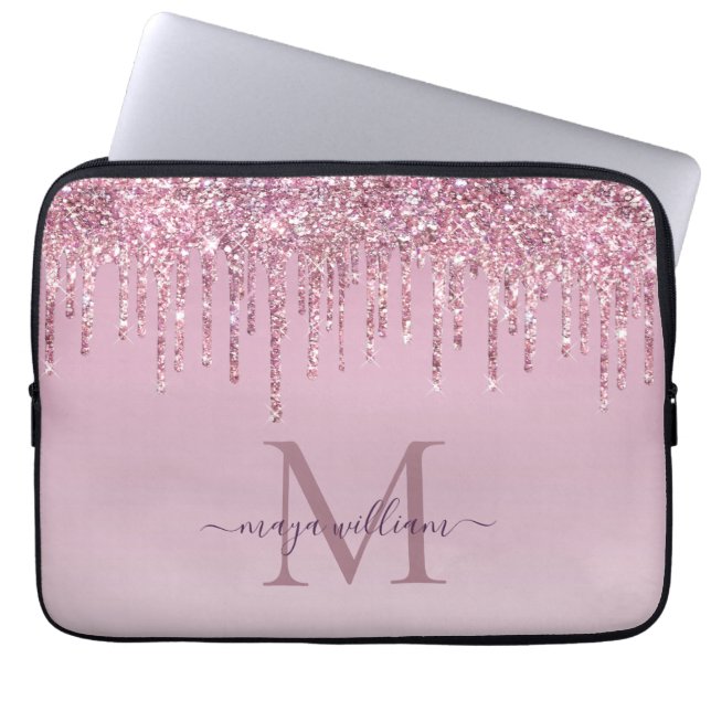 Roos Glitter maakt een persoonlijk monogram en een Laptop Sleeve (Voorkant)
