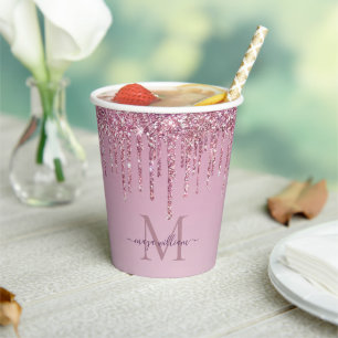 Roos Glitter maakt een persoonlijk monogram en een Papieren Bekers
