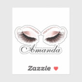 Roos Glitter Makeup Artist Lashes Extension Name Sticker (Vel)