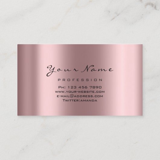 Roos Glitter Makeup Artist Lashes Extension Spark Visitekaartje (Achterkant)