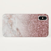 Roos Glitter & Marble Ombre Case-Mate iPhone Case (Achterkant (horizontaal))
