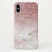Roos Glitter & Marble Ombre Case-Mate iPhone Case (Achterkant)