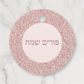 Roos Glitter Mishloach - Aangepast, fijn object Bedankjes Labels (Achterkant)