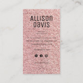 Roos Glitter Modern Minimalistisch Eenvoudig Visitekaartje (Achterkant)