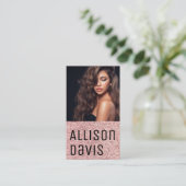 Roos Glitter Modern Minimalistisch Eenvoudig Visitekaartje (Staand voorkant)