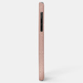 Roos Glitter Monogram Naam Case-Mate iPhone Case (Achterkant/links)