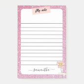 Roos Glitter Monogram Naam Post-it® Notes (Voorkant)
