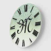 Roos Glitter Monogrammen Roman Numbers Grote Klok (Hoek)