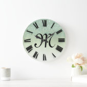Roos Glitter Monogrammen Roman Numbers Grote Klok (Huis)