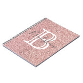 Roos Glitter Naam Notitieboek (Linkerzijde)