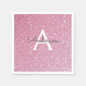 Roos Glitter Naam Servet (Voorkant)