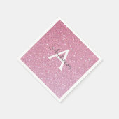 Roos Glitter Naam Servet (Hoek)