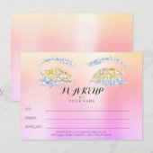 Roos Glitter Ombre Makeup Beauty Certificate Gift (Voorkant / Achterkant)