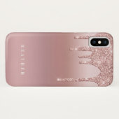 Roos Glitter Ombre Roze Blush Gepersonaliseerd Case-Mate iPhone Case (Achterkant (horizontaal))