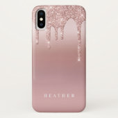 Roos Glitter Ombre Roze Blush Gepersonaliseerd Case-Mate iPhone Case (Achterkant)