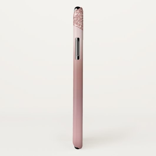 Roos Glitter Ombre Roze Blush Gepersonaliseerd Case-Mate iPhone Case (Achterkant / rechts)