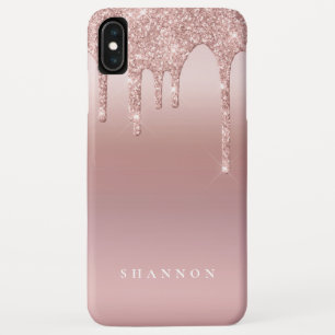 Roos Glitter Ombre Roze Blush Naam Case-Mate iPhone Case
