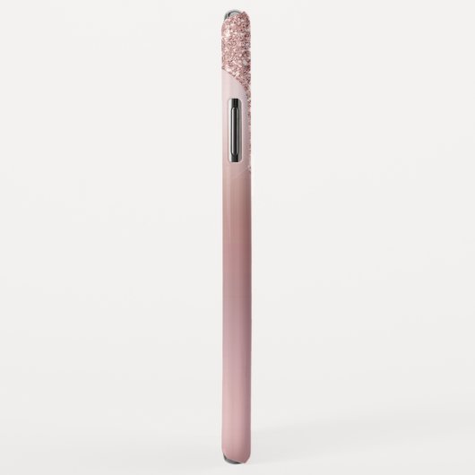 Roos Glitter Ombre Roze Blush Naam Case-Mate iPhone Case (Achterkant/rechts)
