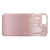 Roos Glitter Ombre Roze Blush Naam Case-Mate iPhone Case (Achterkant (Horizontaal))