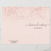 Roos glitter pastel roze prijs (Achterkant)