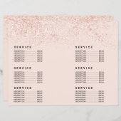 Roos glitter pastel roze prijs (Voorkant / Achterkant)