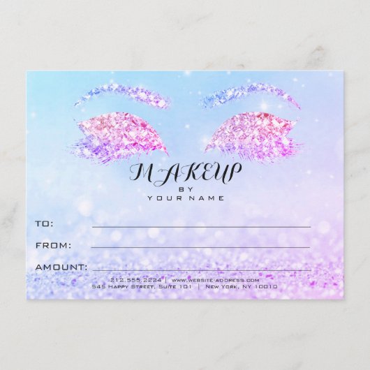 Roos Glitter Princess Make-up Certificaat Cadeau (Voorkant)