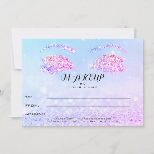 Roos Glitter Princess Make-up Certificaat Cadeau (Voorkant)