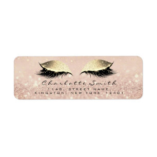 Roos Glitter RSVP Return Address Eye Lashes Makeup Etiket